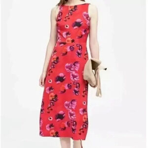 Banana Republic Women's Sleeveless Knee Length  Summer Floral Dress